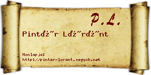 Pintér Lóránt névjegykártya