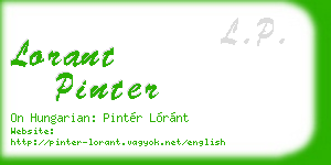 lorant pinter business card