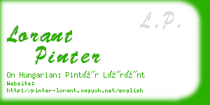 lorant pinter business card